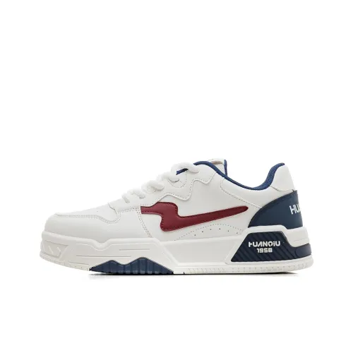 HUANQIU Slip Resistant Shock Absorbers With Abrasion Resistant Properties Low Top Skateboard Shoes Men's Red Blue