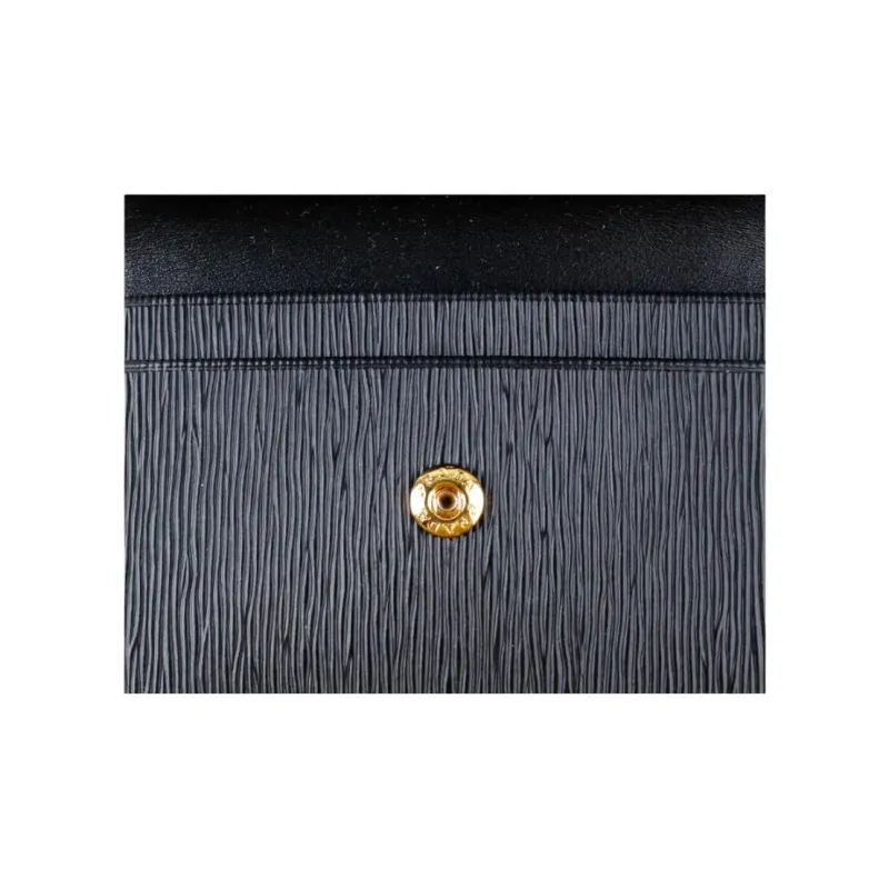 PRADA Cow Leather Card Holder Regular Unisex Black-7