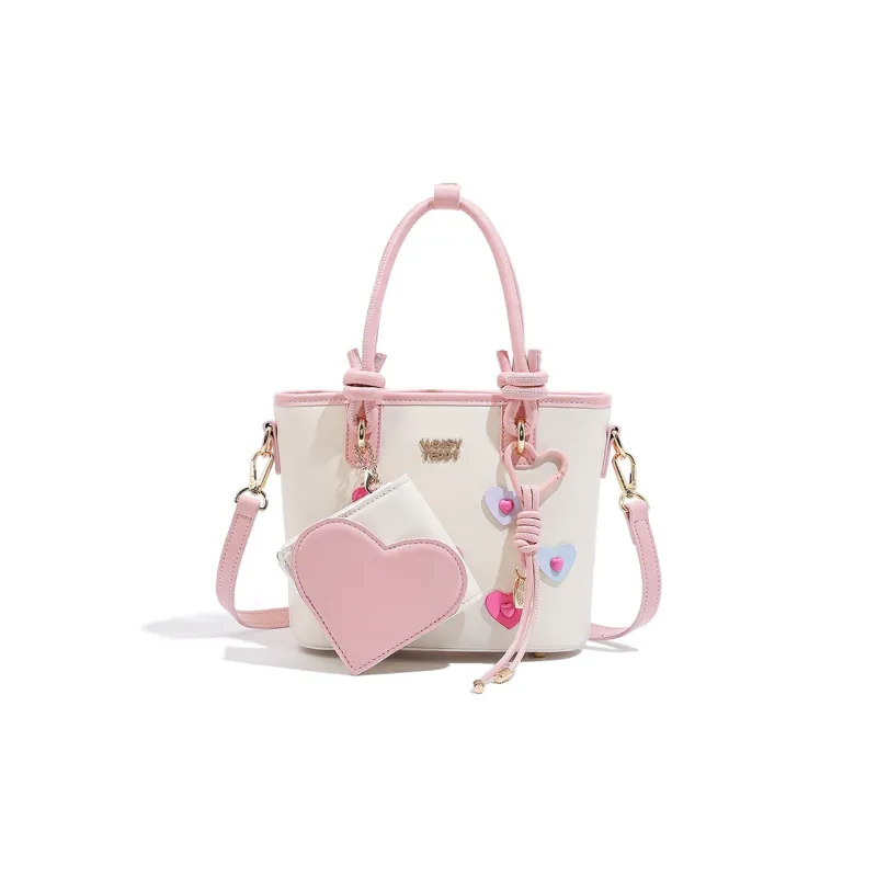 NOISY TEDDY PU One Shoulder Bag Tote, Handbag Regular Women's White-2