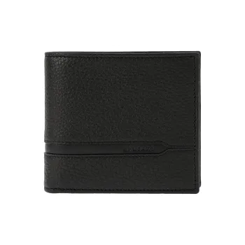BVLGARI Leather Wallet Men's Black
