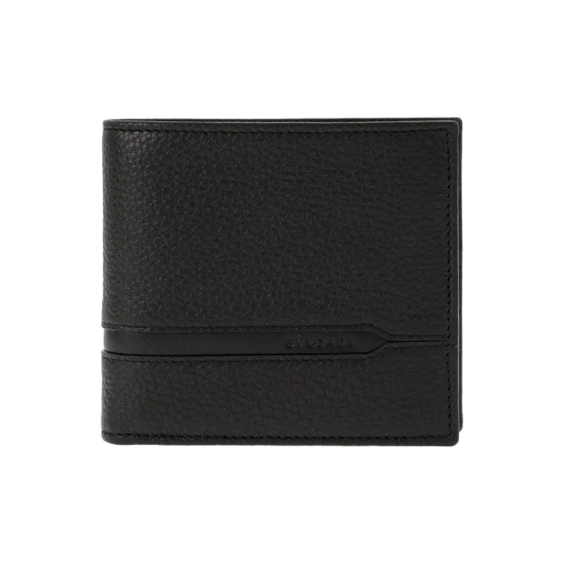 BVLGARI Leather Wallet Men's Black-0