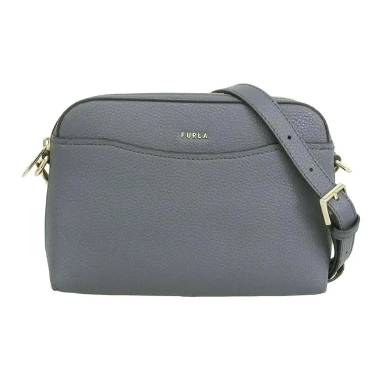 Furla Leather Shoulder Bag, Crossbody Bag Extra Large Women's Dark Gray-0