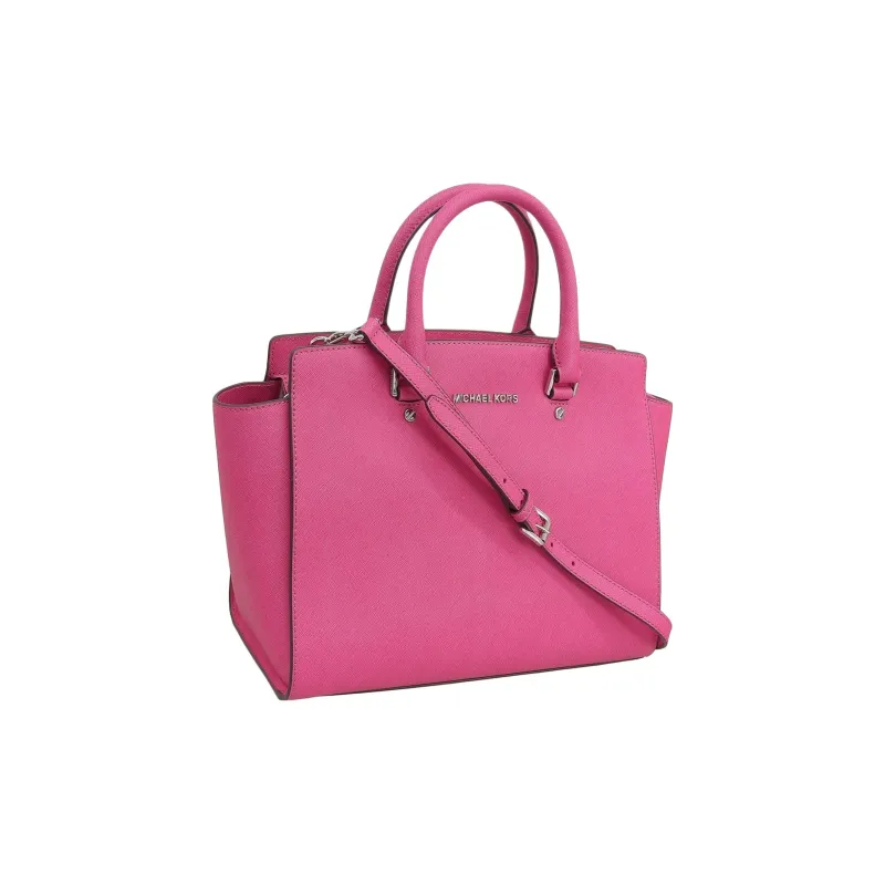 MICHAEL KORS Selma Leather Shoulder Bag, Crossbody Bag, Handbag Tubas Women's Raspberry Pink-1