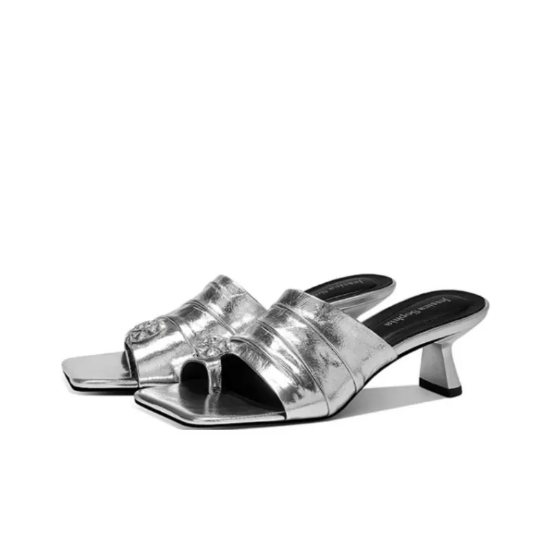 JESSICA SOPHIA Rubber Sole Rhinestone Slip Resistant Abrasion Resistant Slide Slippers Women's-1