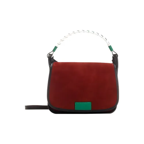 LONGCHAMP Le Foulonné Split Suede Cow Leather Shoulder Bag, Crossbody Bag, Handbag Medium Size Women's Rusty Red