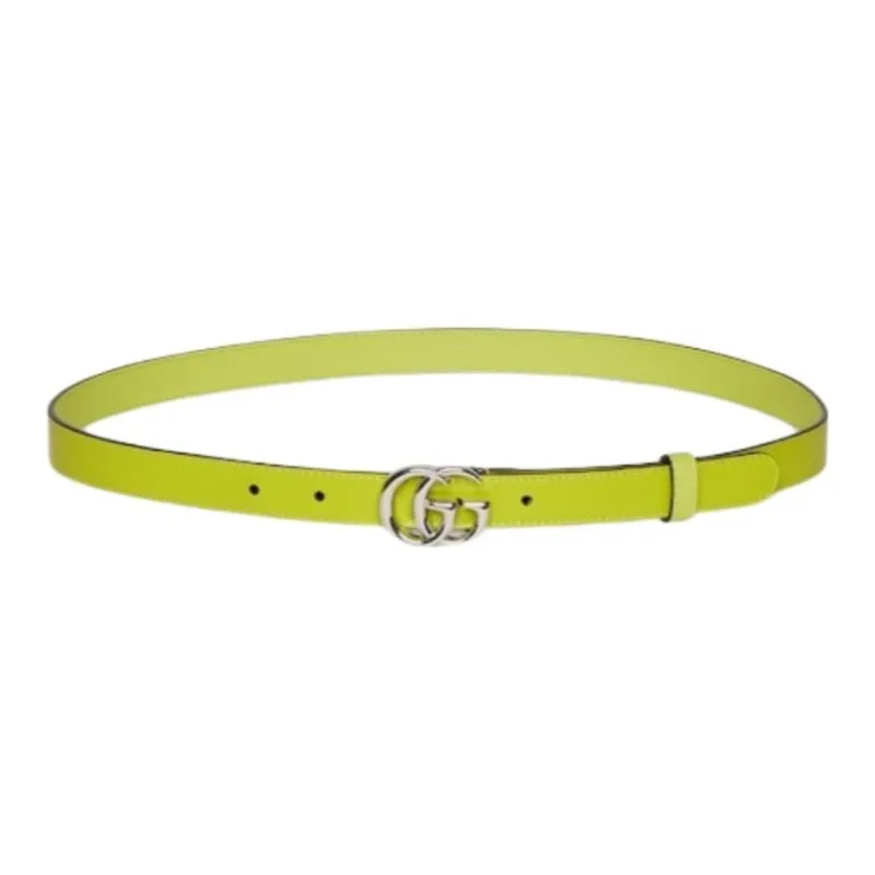 GUCCI Leather Belts Women's Green Width 2CM-0