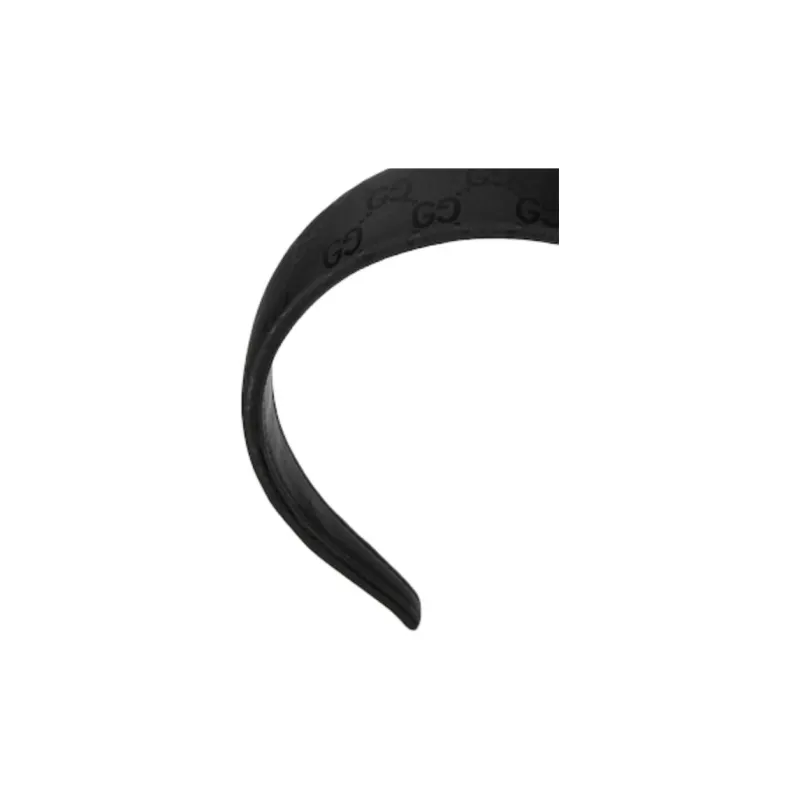 GUCCI Nylon Leather Headbands Women's Black-2