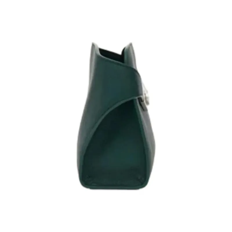 FERRAGAMO Hug Hammered Texture Calfskin Messenger Bag, Shoulder Bag Men's Moss Green-2