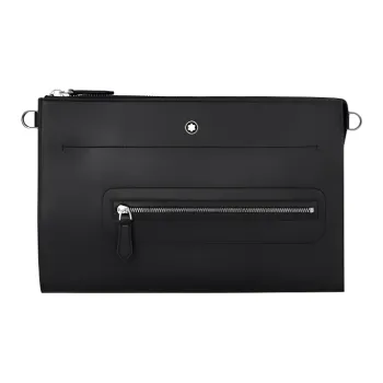 MONTBLANC Meisterstuck Leather Wrist Bag Clutch Men's Black
