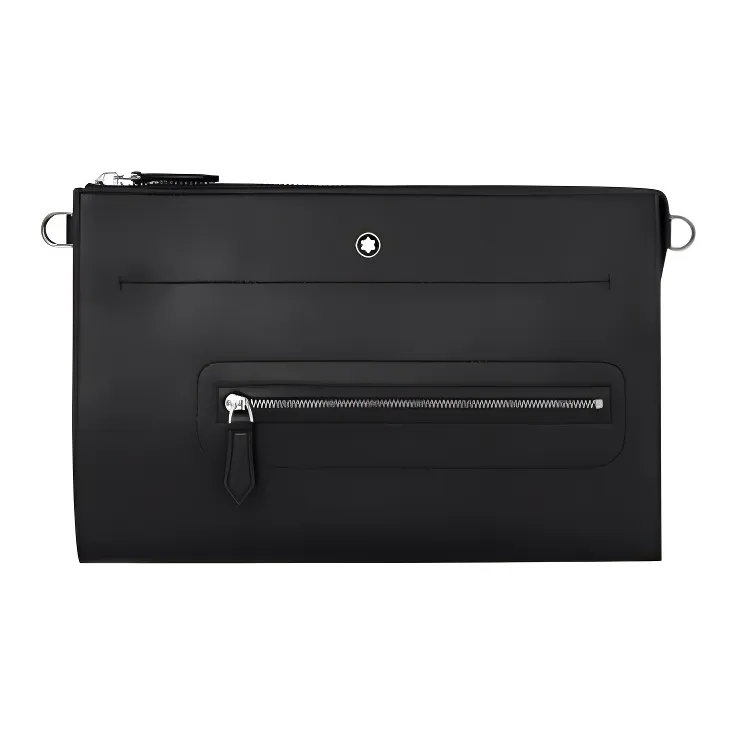MONTBLANC Meisterstuck Leather Wrist Bag Clutch Men's Black-0