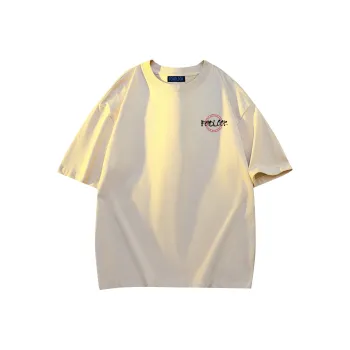 FONDLOOK T Shirts Unisex Light Beige Apricot
