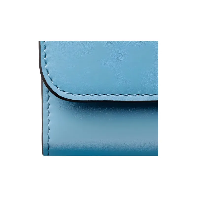 CARTIER C De Cartier Collection Calfskin Wallet Mini Women's Blue-5