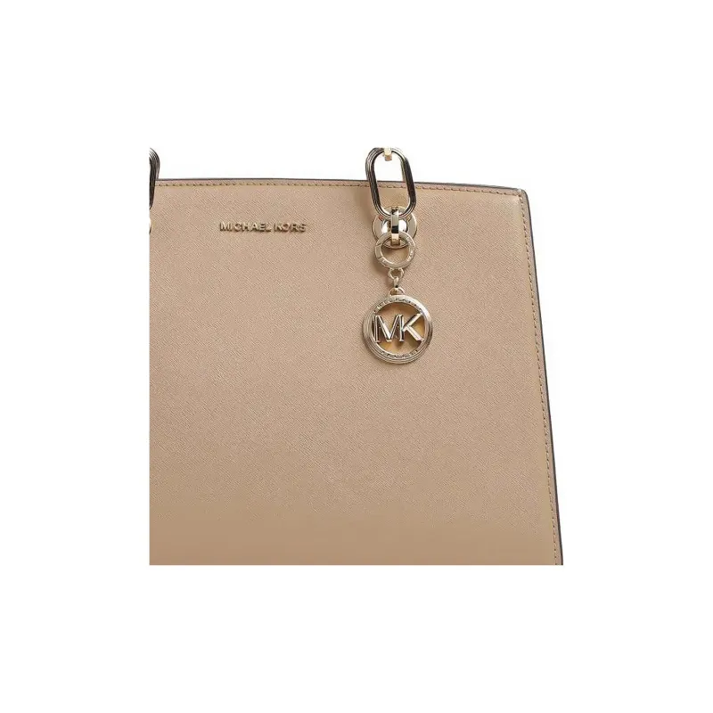 MICHAEL KORS Cynthia Fine Grain Cow Leather Tote Bag, Shopping Bag, Handbag Women's Light Brown-4