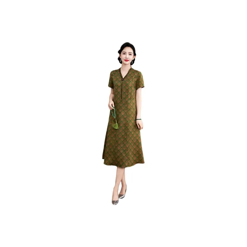 Yi Mengyuan Short Sleeved Dress Women's-0