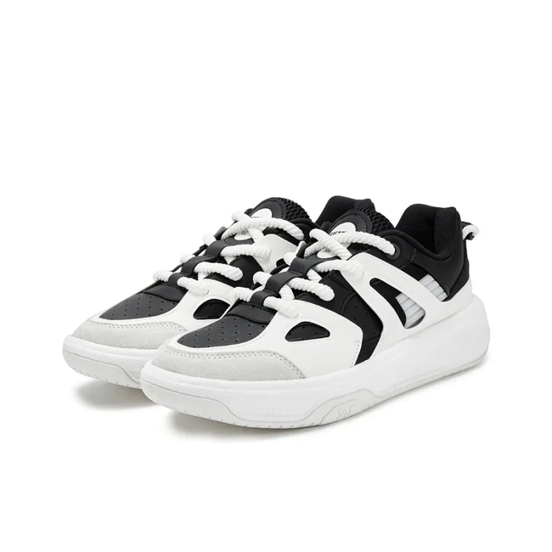 361° Rowing Boat Anti Slip Wear Resistant Low Top Skateboard Shoes Men's Black White-2