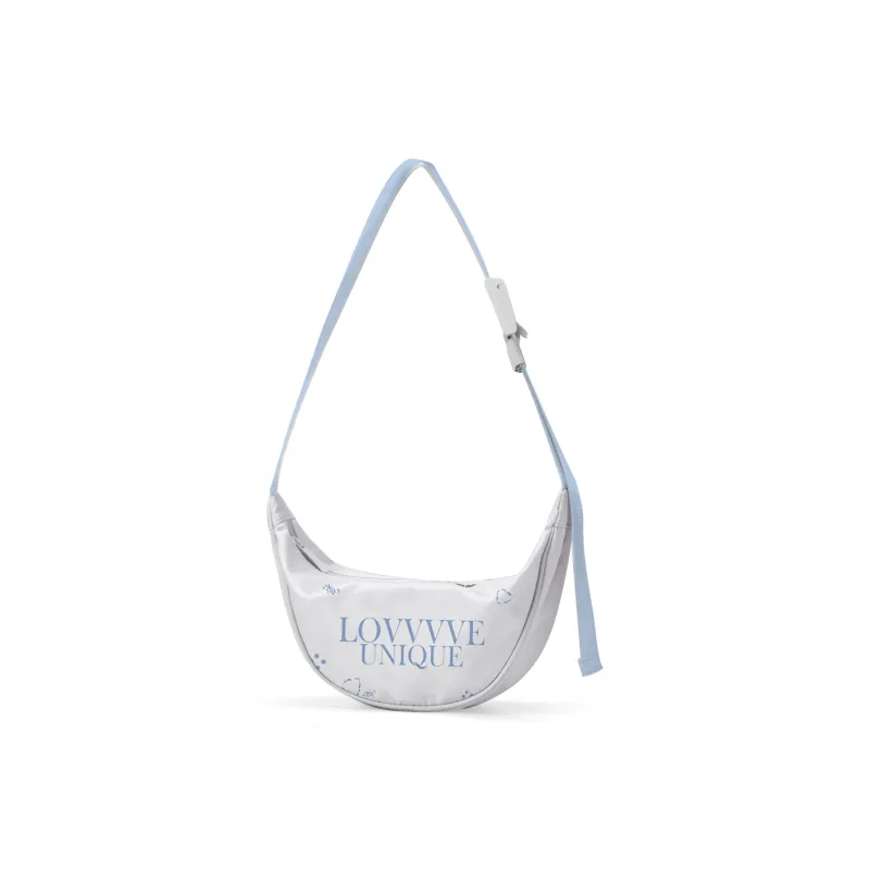 QRST Polyester Crossbody Bag, Shoulder Bag Unisex White/Apricot-2