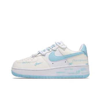 Nike Air Force 1 Slip Resistant, Abrasion Resistant, Lightweight Low Top Skateboard Shoes Unisex White Blue