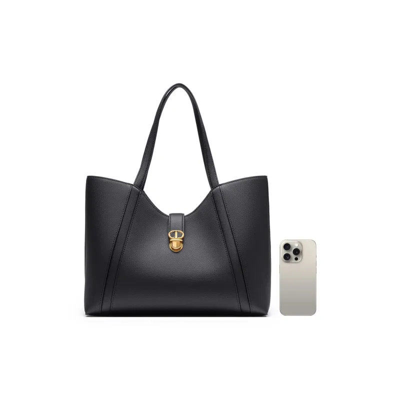 Chrisdien Deny Cow Leather Tote Handbag, Shoulder Bag Women's Ecru/Khaki/Black-4