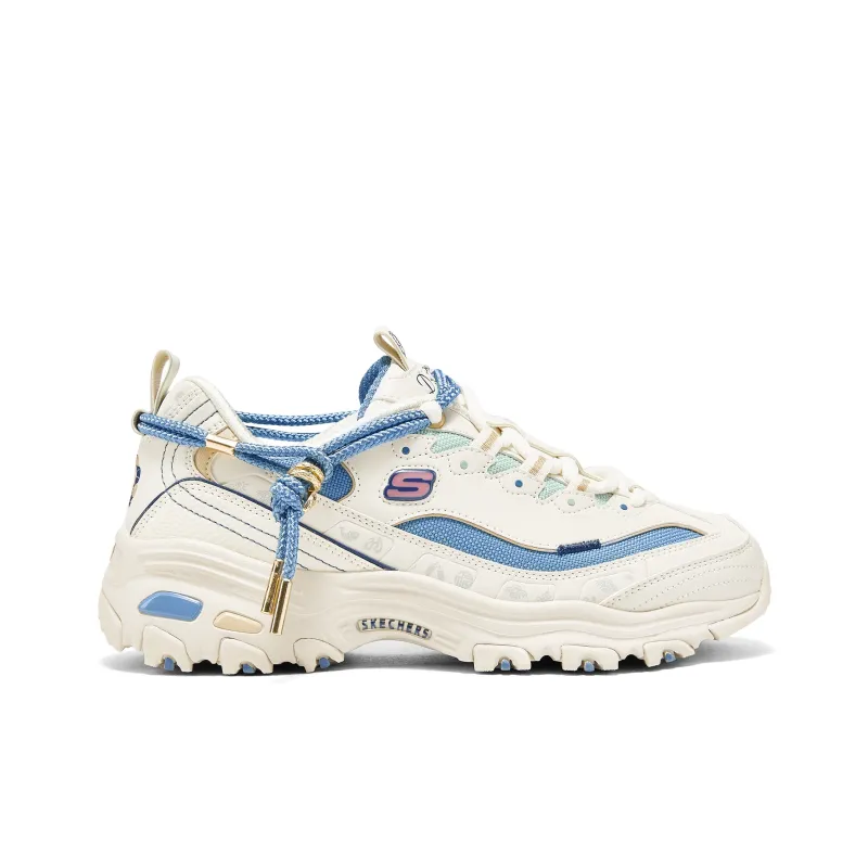 Skechers DLITES Anti Slip Wear Resistant Low Top Chunky Sneakers Women's White Blue-1