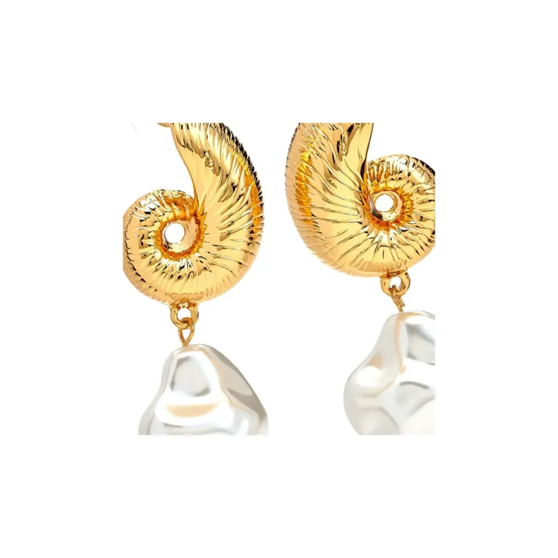 Kenneth Jay Lane Seashell Pearl Earrings-1
