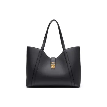 Chrisdien Deny Cow Leather Tote Handbag, Shoulder Bag Women's Ecru/Khaki/Black