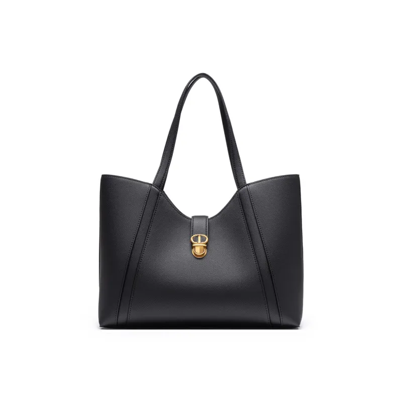 Chrisdien Deny Cow Leather Tote Handbag, Shoulder Bag Women's Ecru/Khaki/Black-0