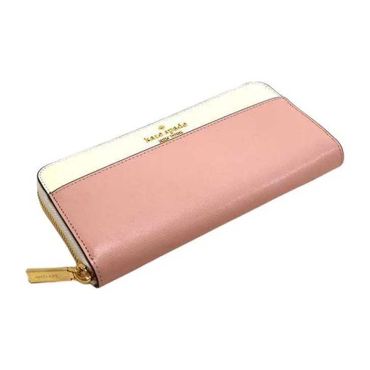 Kate Spade Leather Wallet Tubas Women's Rose Smoky & Ecru-3