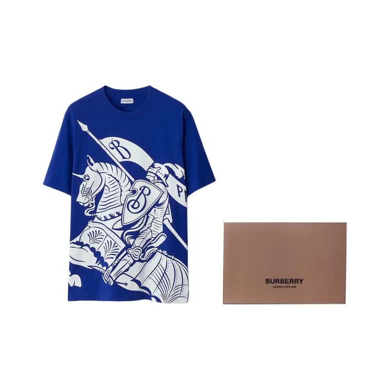 Burberry Equestrian Knight Printed Crewneck T Shirt-6