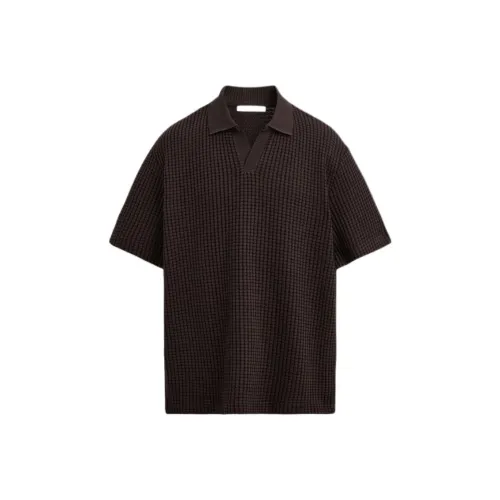 ZARA Polo Shirts Men Deep Dark Red