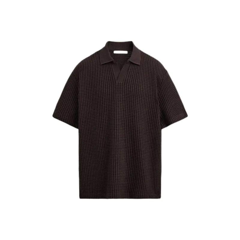 ZARA Polo Shirts Men Deep Dark Red-0
