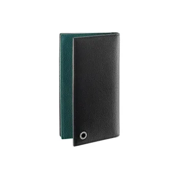 BVLGARI Calfskin Wallet Tubas Men's Black