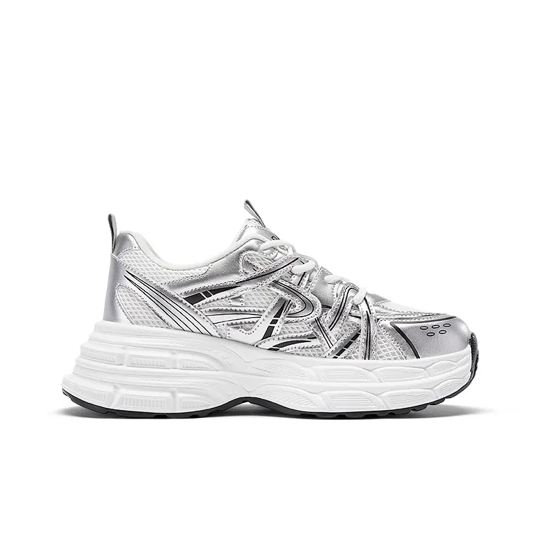 DAPHNE Low Top Chunky Sneakers Women's Silver-2