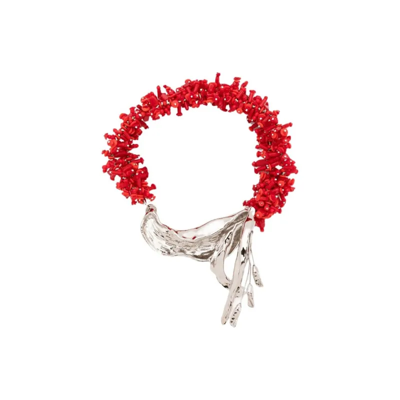 DRIES VAN NOTEN Aluminum, Glass, Brass Necklaces Women's Silver-1