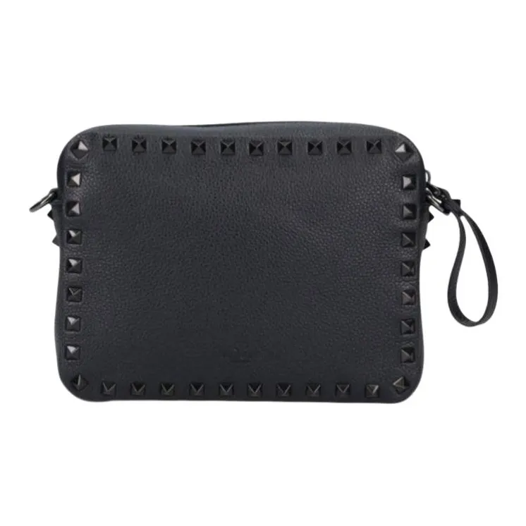 Valentino ROCKSTUD Leather Camera Bag Shoulder Bag Crossbody Bag Women's Black-2