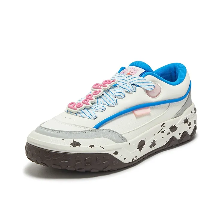 361° Anti Slip Wear Resistant Low Top Skateboard Shoes Men's White Laser Blue-1