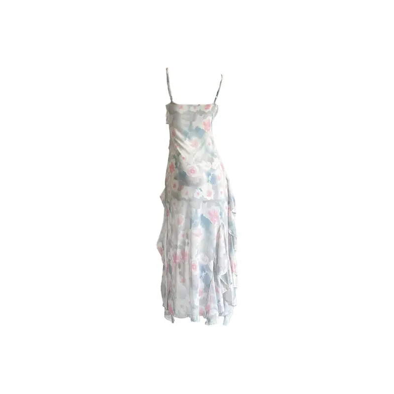 Flowers In Water Slip Dress Women's-0