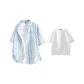 Blue+260g 100% cotton T-Shirt (Two-Piece Set)