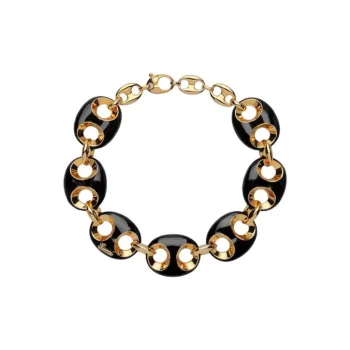 GUCCI Enamel Necklaces Unisex Black