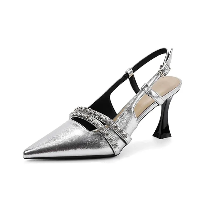 BANWEIDIYA High Heels Women's Silver/Black-0