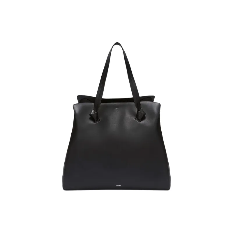 JIL SANDER Calfskin Tote Bag, Shopping Bag, Shoulder Bag Tubas Men's Black-1