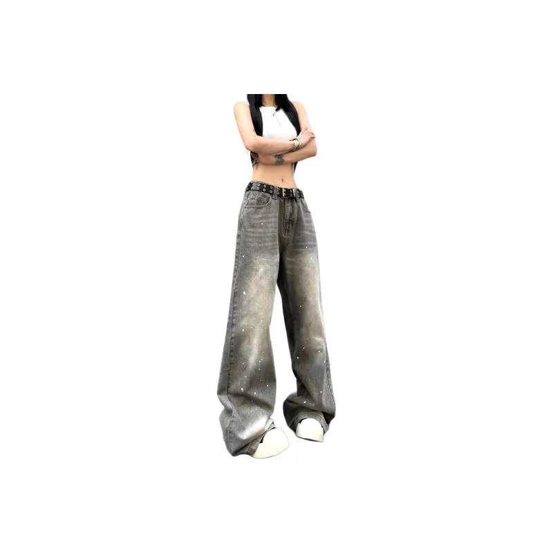 Menglaini Jeans Women's Gray-0