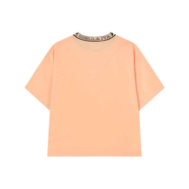 FILA EMERALD Drop Shoulder Sleeve T Shirt Women's Ice Porcelain Orange-1
