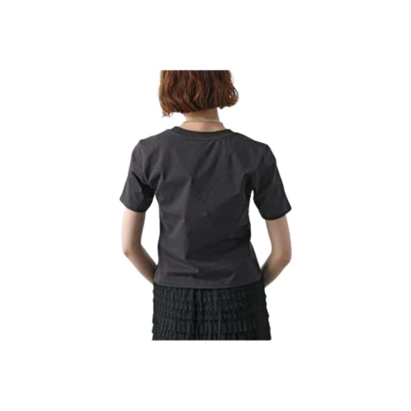 GANNI Logo Embroidered Crewneck T Shirt-8