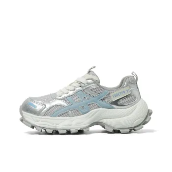 FOREVER 21 Low Top Chunky Sneakers Women's Silver Blue