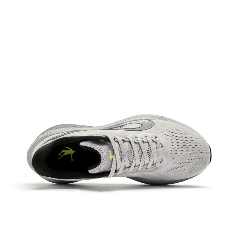 QIAODAN Navigation 600 Running Shoes Men Low Top Snow Gray Black-3
