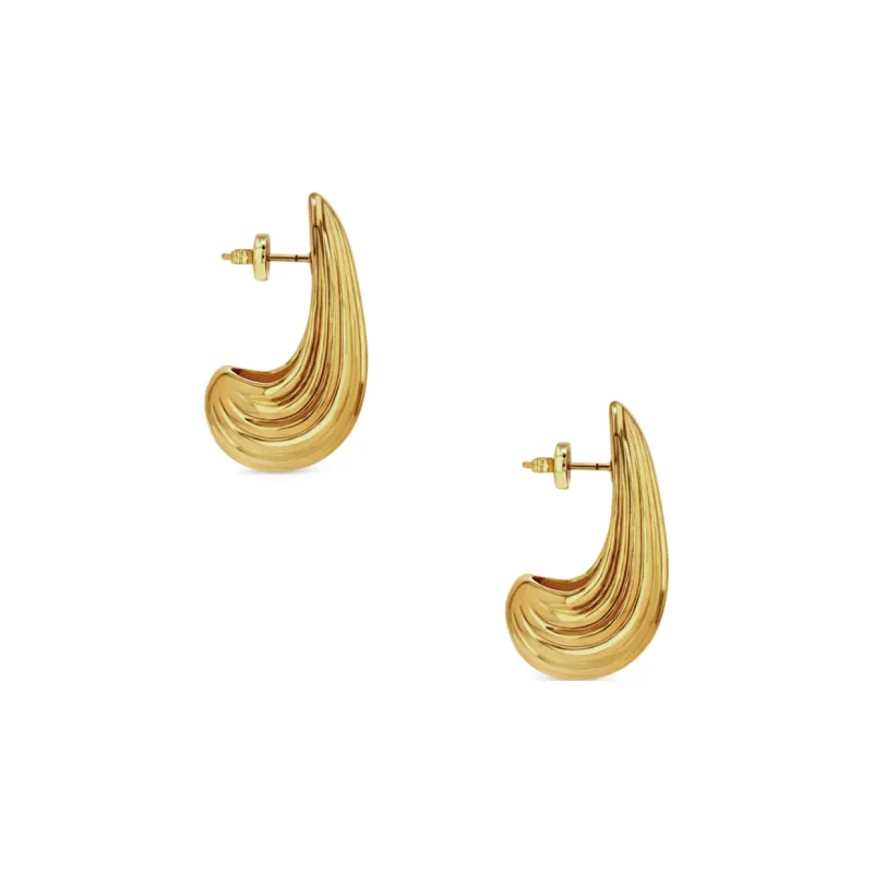 Anine Bing Ribbed Drop Earrings-1