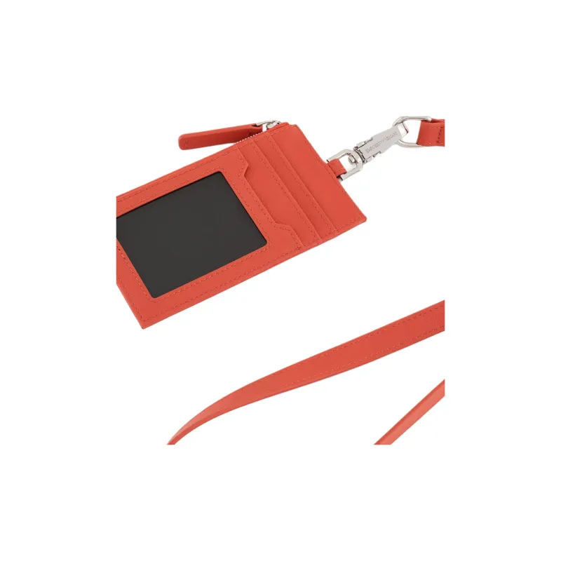 EMPORIO ARMANI Polyurethane Card Holder Men's Orange Red-1