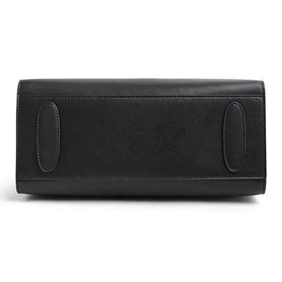 Danxilu Cow Leather Unique Style, Exquisite Bag, Grandmother Bag, Shoulder Bag, Crossbody Handbag Tubas Women's Black-4