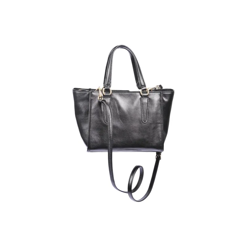 COACH Leather One Shoulder Handbag Tubas Women's Black-2