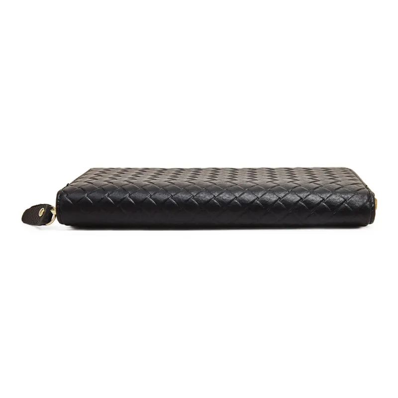 Old Man's Head Cow Leather Wallet Regular Men's Black-4